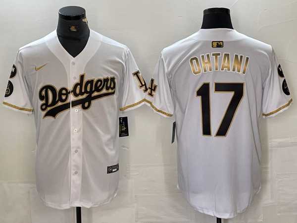 Men's Los Angeles Dodgers #17 Shohei Ohtani White Gold Fashion Stitched Cool Base Limited Jerseys,We sell and wholesale Men's Los Angeles Dodgers #17 Shohei Ohtani White Gold Fashion Stitched Cool Base Limited Jerseys on line form chian!